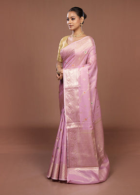 Pink Dupion Silk Saree With Blouse Piece