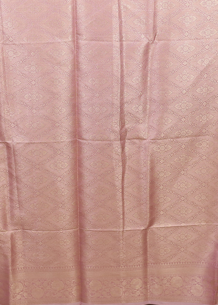 Pink Dupion Silk Saree With Blouse Piece
