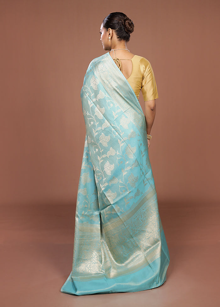 Green Dupion Silk Saree With Blouse Piece