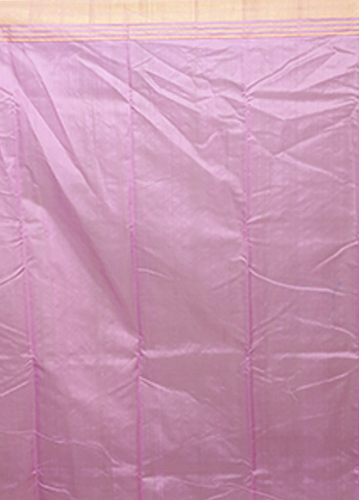 Purple Chanderi Silk Saree With Blouse Piece