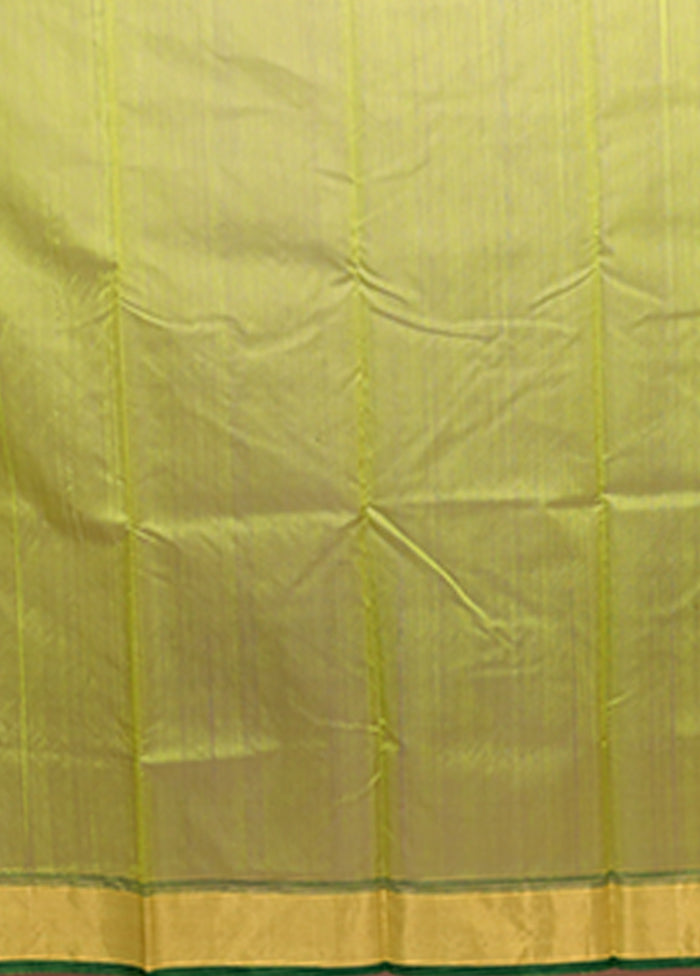 Green Chanderi Silk Saree With Blouse Piece