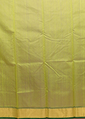 Green Chanderi Silk Saree With Blouse Piece