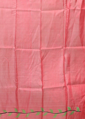 Pink Printed Pure Silk Saree Without Blouse Piece