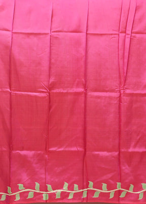 Pink Printed Pure Silk Saree Without Blouse Piece