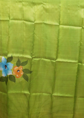 Blue Printed Pure Silk Saree Without Blouse Piece