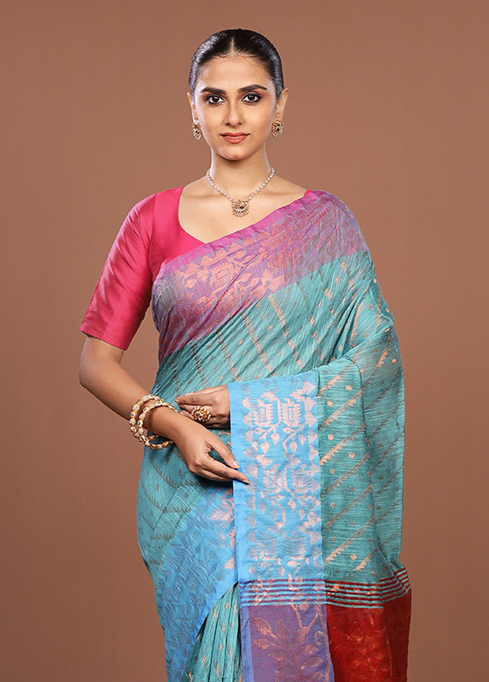 Red Matka Silk Saree With Blouse Piece