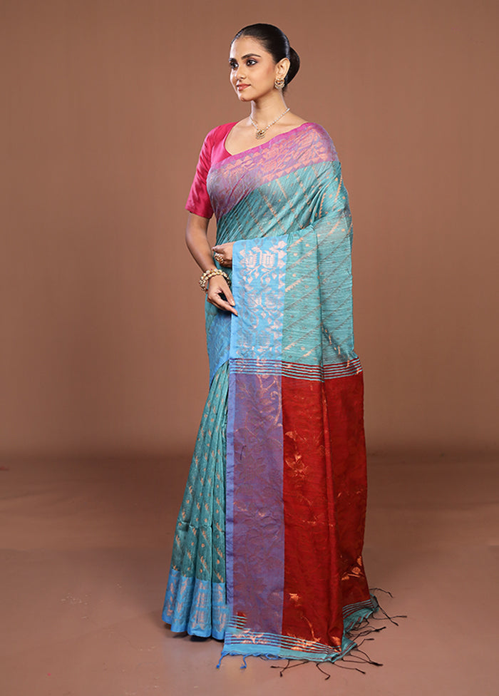 Red Matka Silk Saree With Blouse Piece