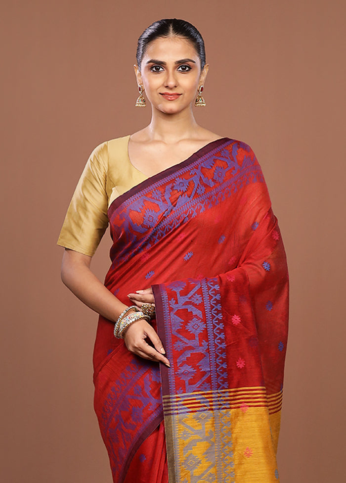 Yellow Matka Silk Saree With Blouse Piece