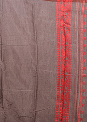 Grey Matka Silk Saree With Blouse Piece