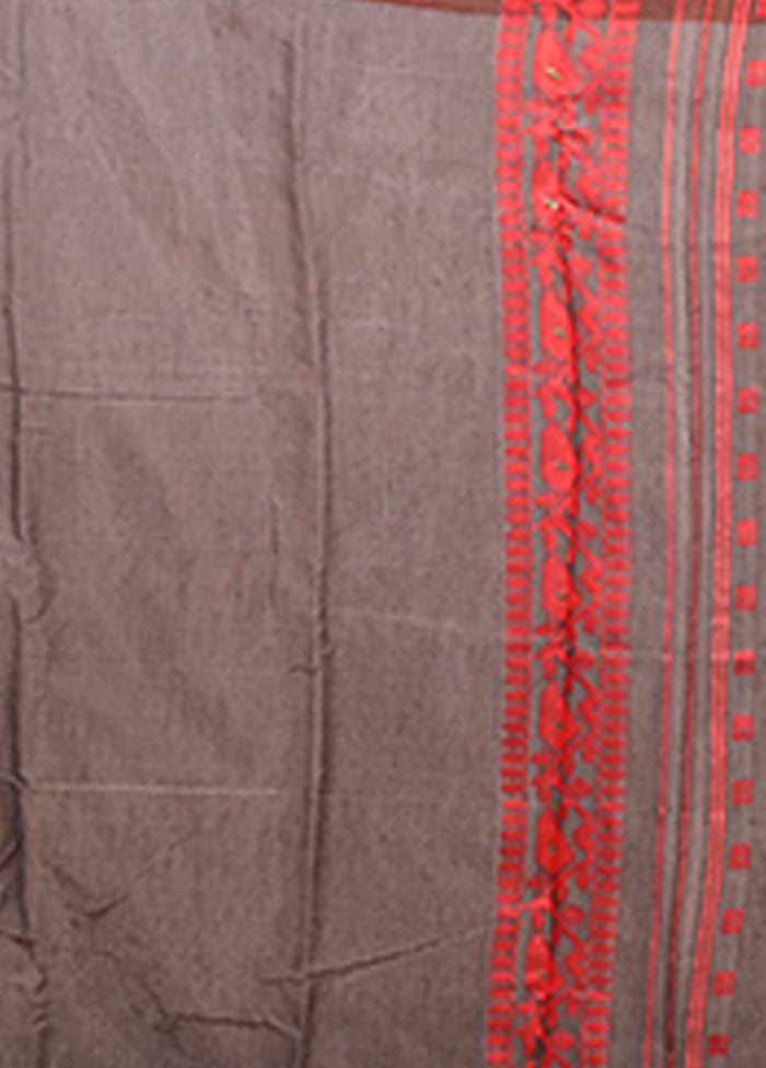 Grey Matka Silk Saree With Blouse Piece