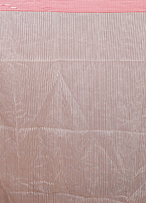 Cream Matka Silk Saree With Blouse Piece