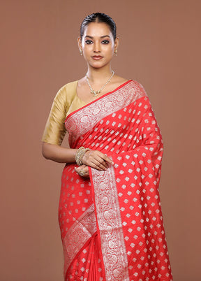 Pink Dupion Silk Saree With Blouse Piece