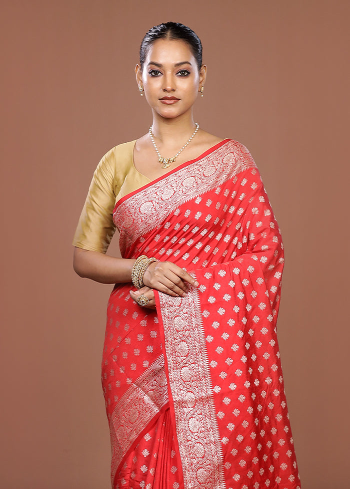 Pink Dupion Silk Saree With Blouse Piece