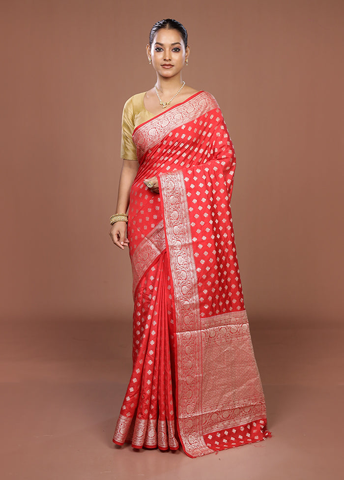 Pink Dupion Silk Saree With Blouse Piece