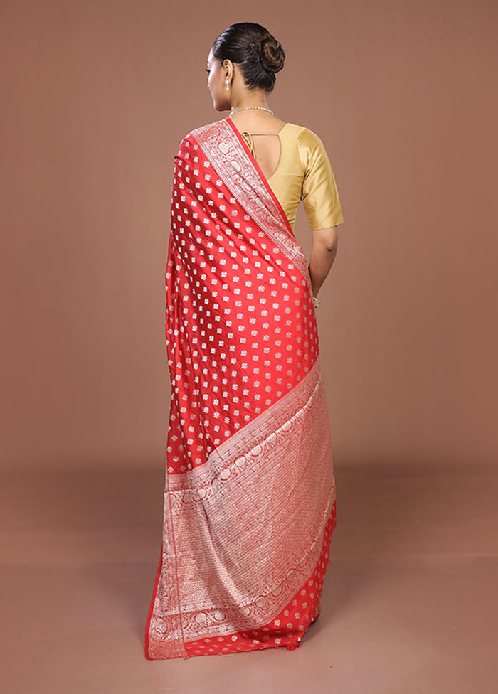 Pink Dupion Silk Saree With Blouse Piece