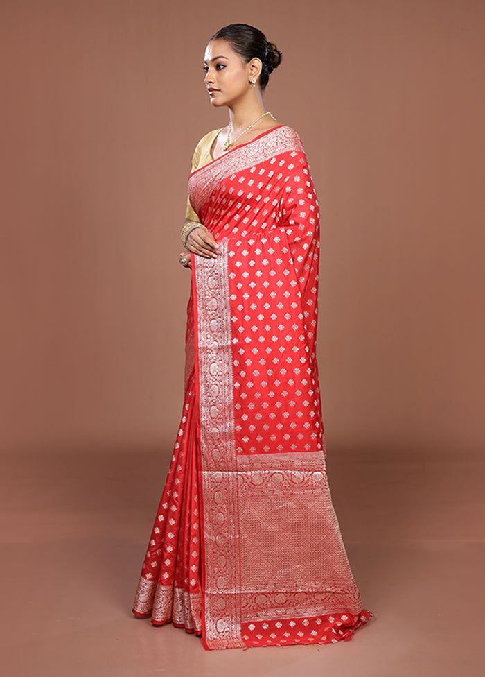 Pink Dupion Silk Saree With Blouse Piece
