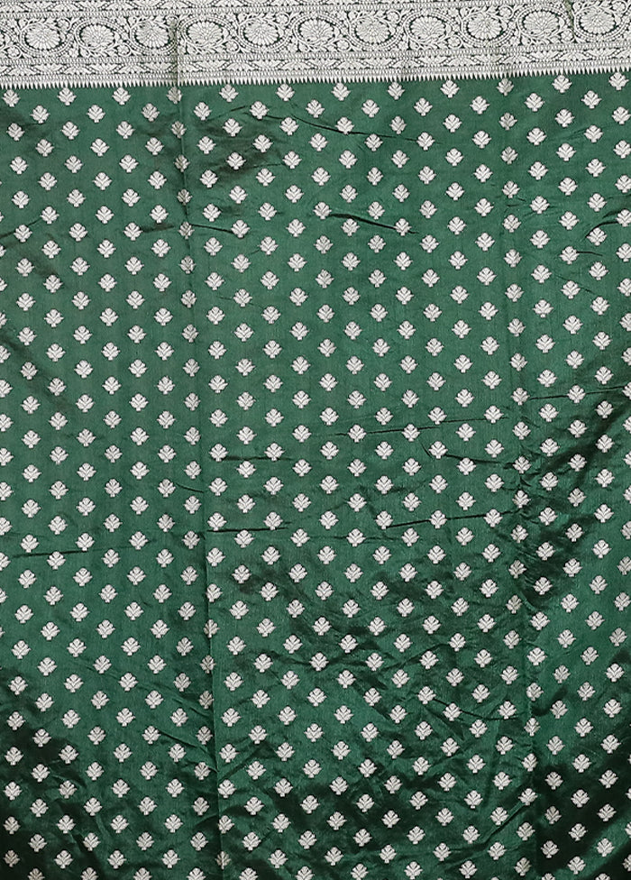 Green Dupion Silk Saree With Blouse Piece