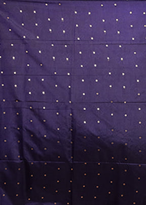 Blue Dupion Silk Saree With Blouse Piece