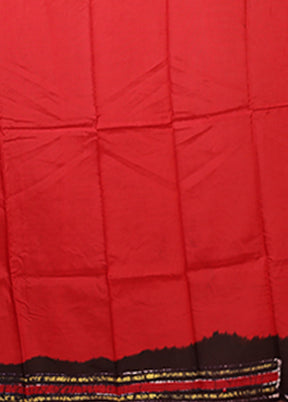 Black Printed Silk Saree Without Blouse Piece