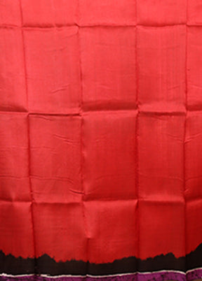 Black Printed Pure Silk Saree Without Blouse Piece