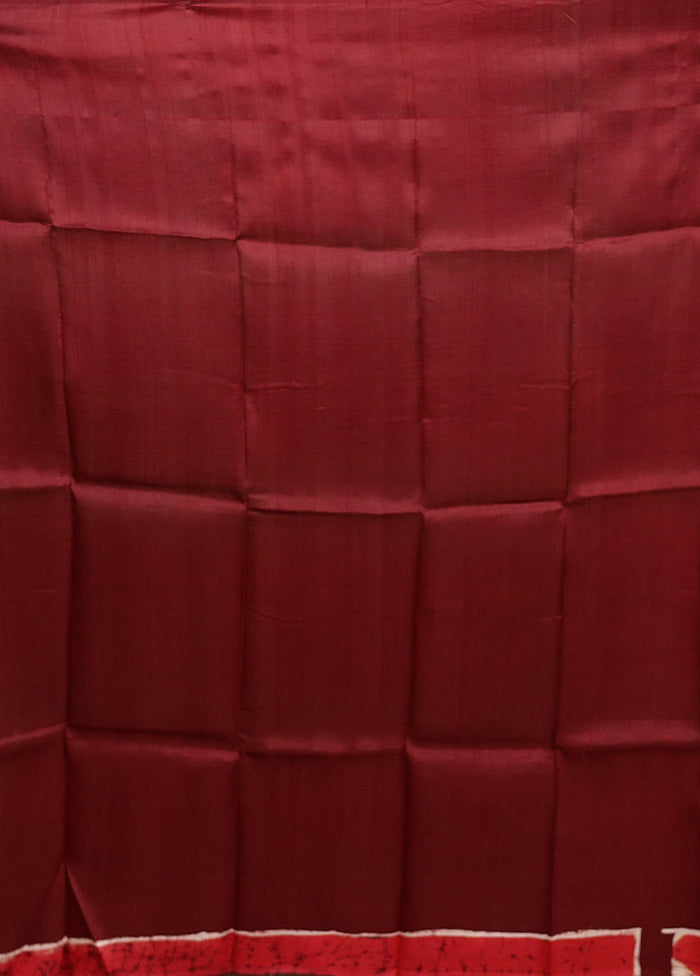 Purple Printed Pure Silk Saree Without Blouse Piece