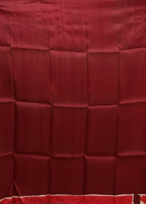 Purple Printed Pure Silk Saree Without Blouse Piece