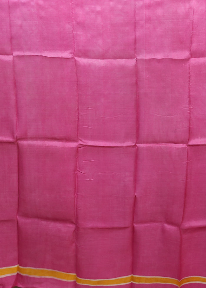 Pink Printed Pure Silk Saree Without Blouse Piece