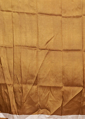 Cream Printed Pure Silk Saree Without Blouse Piece