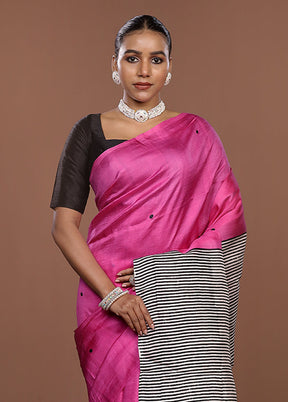 Black Printed Pure Silk Saree Without Blouse Piece