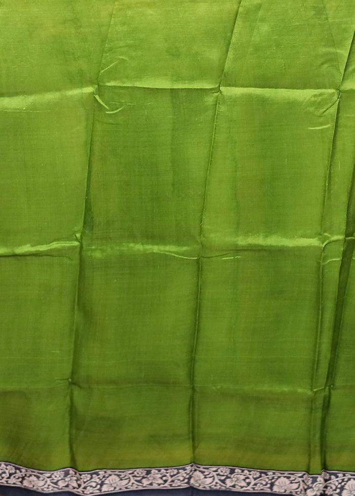 Grey Printed Pure Silk Saree Without Blouse Piece