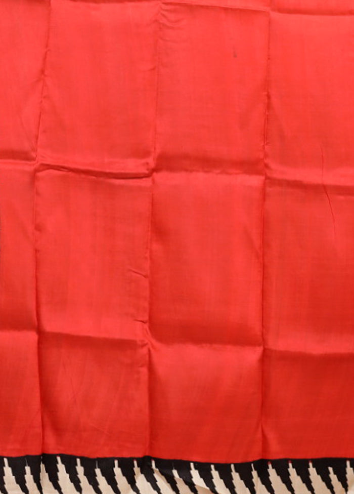 Cream Printed Pure Silk Saree Without Blouse Piece