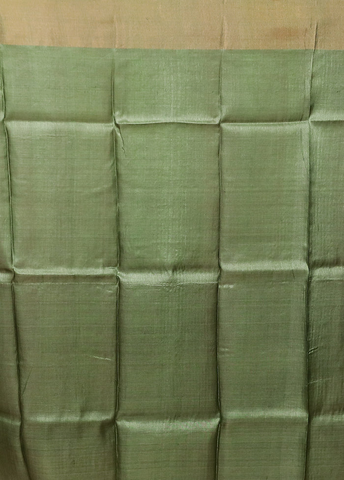 Multicolor Handloom Tussar Pure Silk Saree With Blouse Piece