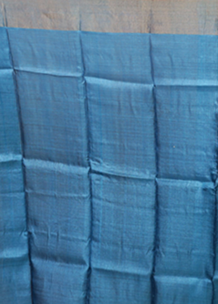 Multicolor Handloom Tussar Pure Silk Saree With Blouse Piece