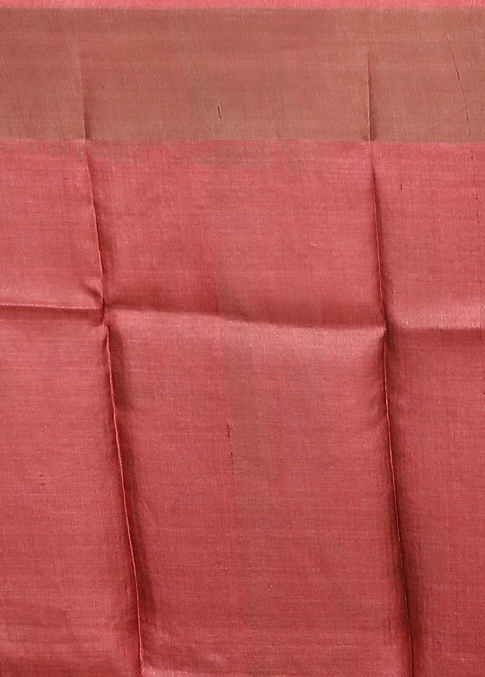 Multicolor Handloom Tussar Pure Silk Saree With Blouse Piece