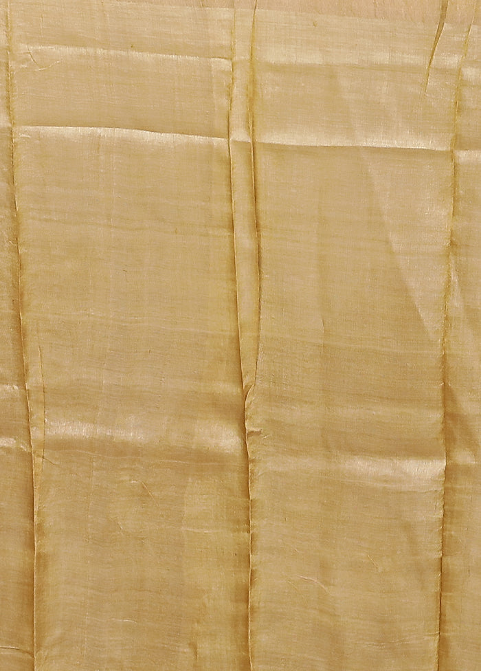 Multicolor Handloom Tussar Pure Silk Saree With Blouse Piece