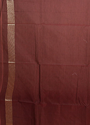 Maroon Kora Silk Saree With Blouse Piece