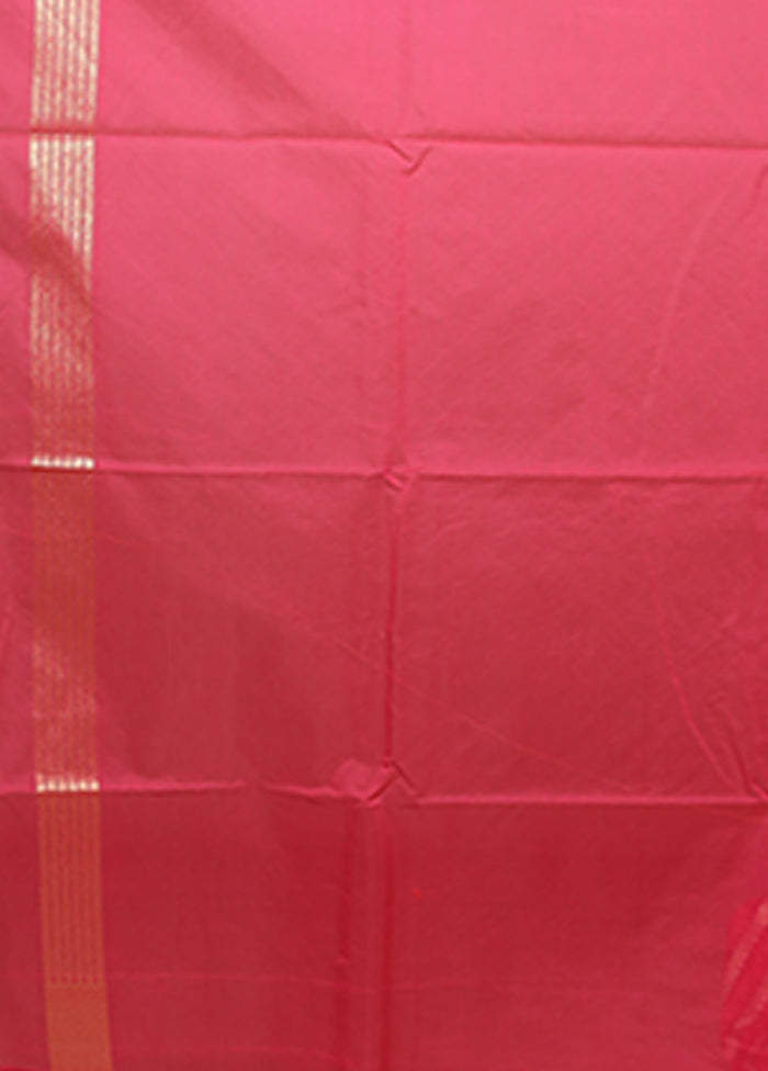 Pink Kora Silk Saree With Blouse Piece