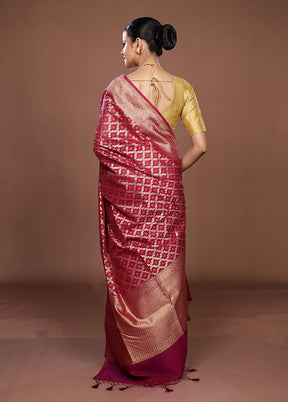 Purple Kora Silk Saree With Blouse Piece