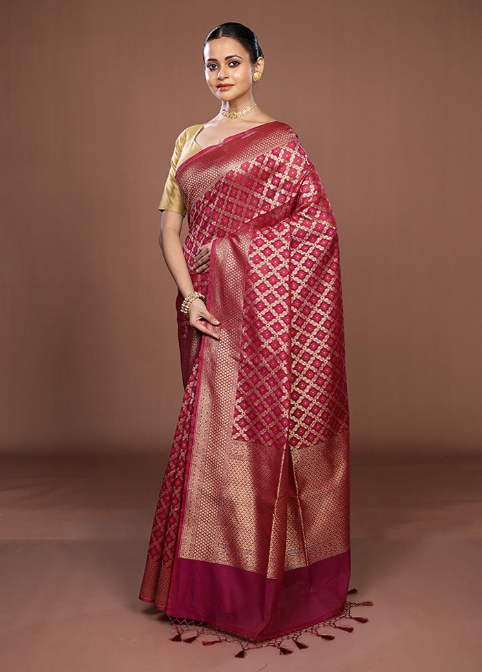 Purple Kora Silk Saree With Blouse Piece