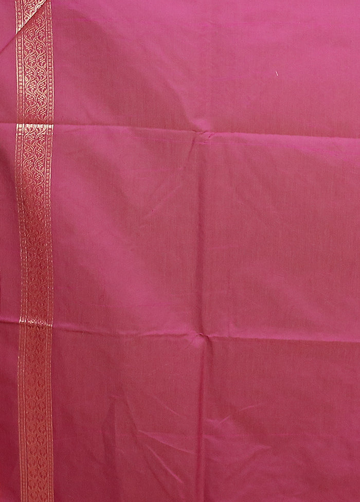 Purple Kora Silk Saree With Blouse Piece