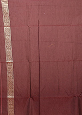 Maroon Kora Silk Saree With Blouse Piece