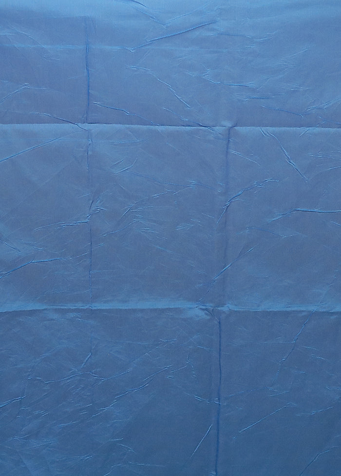 Blue Kora Silk Saree With Blouse Piece