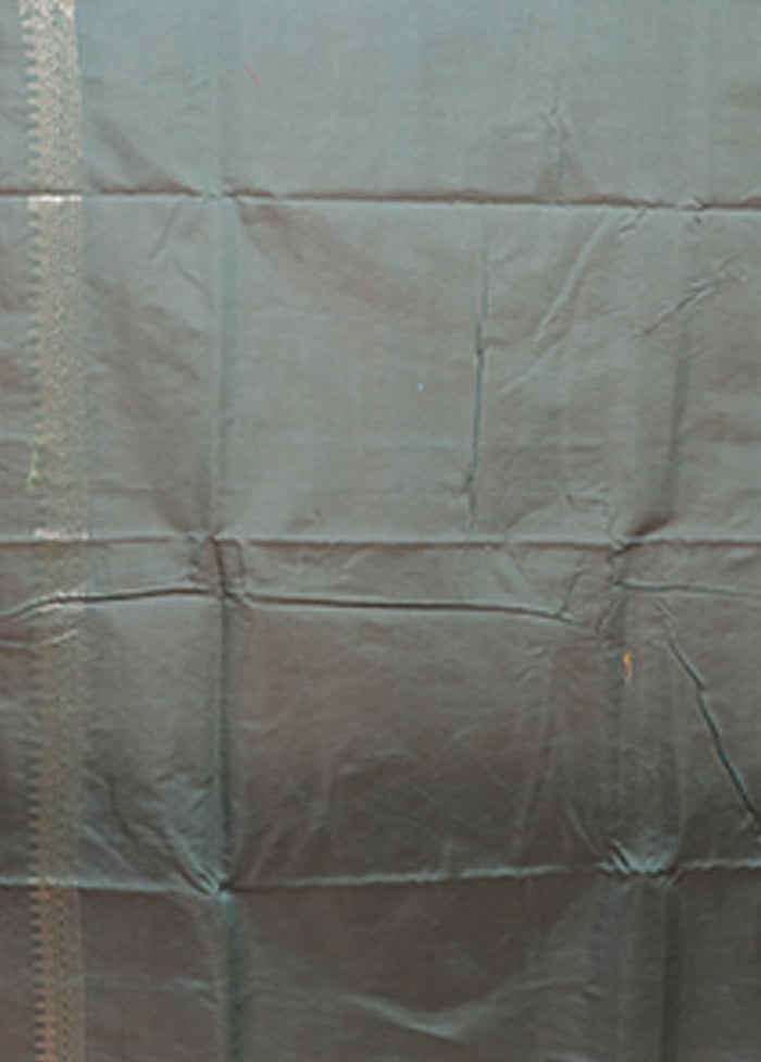 Green Kora Silk Saree With Blouse Piece