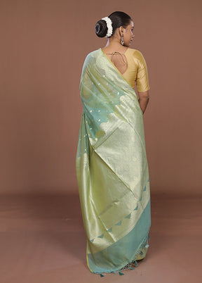 Green Kora Silk Saree With Blouse Piece