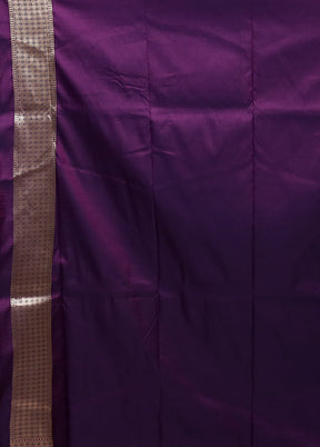 Purple Katan Silk Saree With Blouse Piece