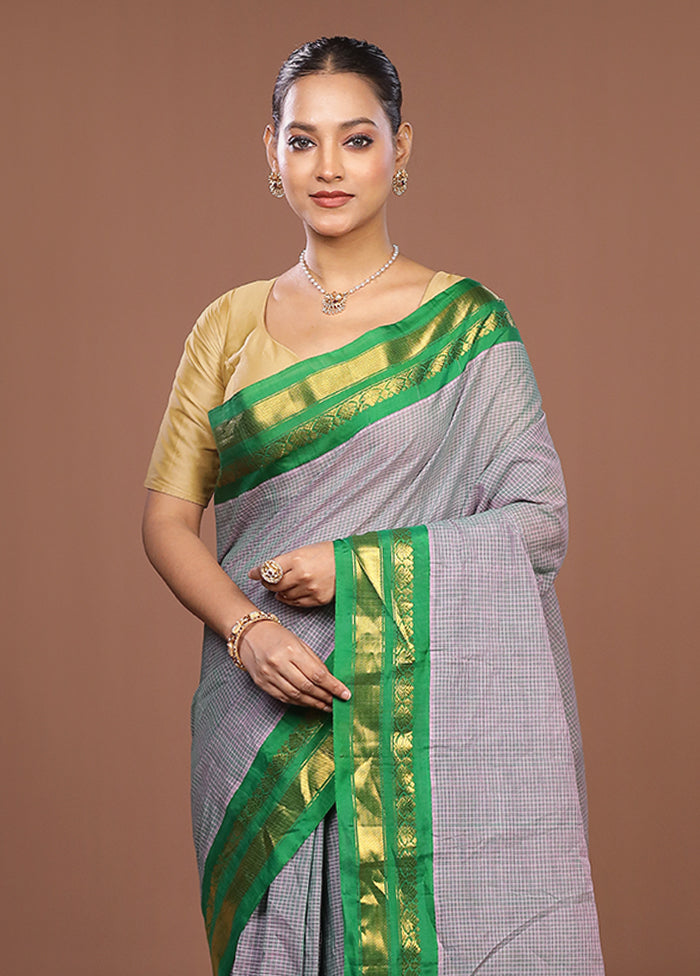 Green Gadwal Pure Silk Saree Without Blouse Piece