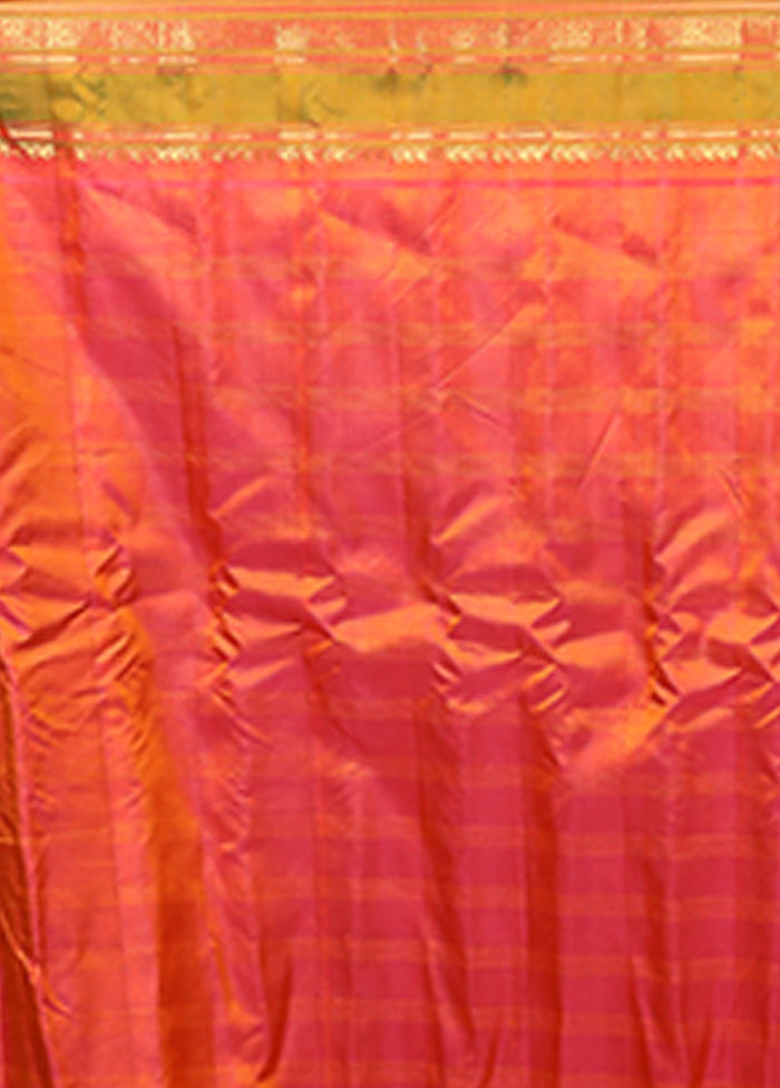 Green Gadwal Pure Silk Saree Without Blouse Piece