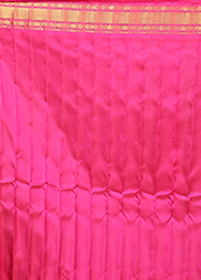 Green Gadwal Pure Silk Saree Without Blouse Piece