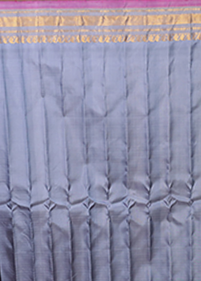 Yellow Gadwal Pure Silk Saree Without Blouse Piece