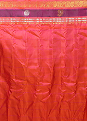 Cream Gadwal Pure Silk Saree Without Blouse Piece